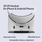 3D Virtual Reality Headset Vr Glasses, 3D VR Headset for iPhone and Android Phones - Virtual Reality Glasses Set Compatible with iPhone and Android 4.7-6.7 inch - Image 3