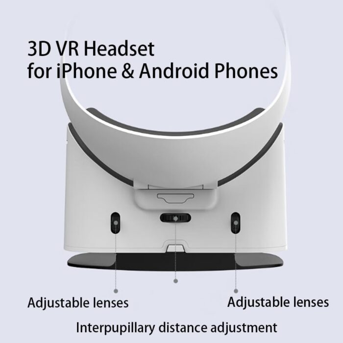 3D Virtual Reality Headset Vr Glasses, 3D VR Headset for iPhone and Android Phones - Virtual Reality Glasses Set Compatible with iPhone and Android 4.7-6.7 inch - Image 3