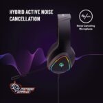 Porodo RGB Wired Gaming Headphone with Noise Cancelling, 3D Dimensional HD Sound, RGB Breathing Light Gaming Headset, 3.5mm Dual Audio Jack, Omni-Directional Microphone, 2.1m Cable - Black - Image 4