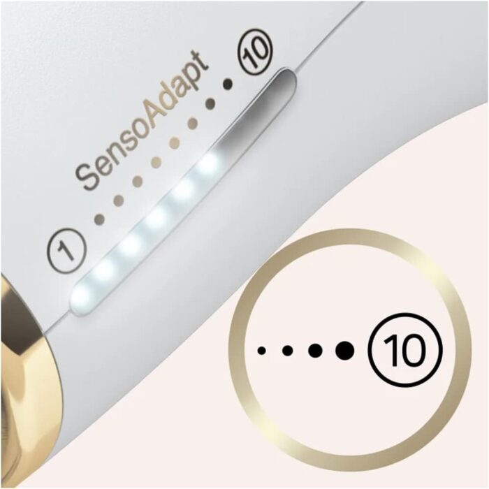 Braun Silk·expert Pro 5, At-Home Laser, IPL Hair Removal Device, Permanent Visible Hair Removal, 1 Standard & 1 Precision & 1 Wide Head & Venus Razor, Gift for Women, PL5257, White/Gold - Image 7