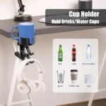 MIKUER 360° Rotating Desk Controller Headphone Holder - Larger Desk Cup Holder with Adjustable Headset Hanger Controller Stand | Clamp On Desk Organizer | Gaming Desk Accessories - Image 4