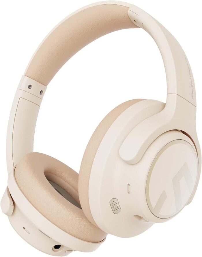 SoundPEATS Space Hybrid Active Noise Cancellation Headphones, Over Ear Headphones with 123H Playtime, Wireless Bluetooth Headset with Deep Bass, Hi-Res Audio, Multipoint Connection&App Customize EQ