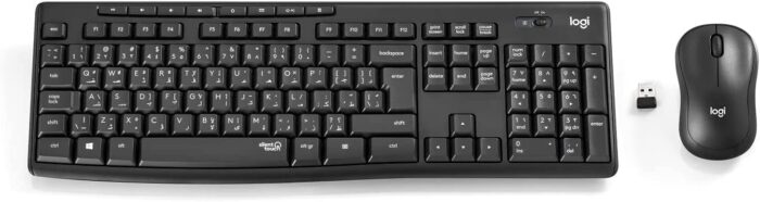 Logitech MK295 Silent Wireless Mouse & Keyboard Combo with SilentTouch Technology, Full Numpad, Advanced Optical Tracking, Lag-Free Wireless, 90% Less Noise, AR Keyboard – Graphite