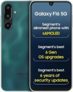 Samsung Galaxy F16 5G (Bling Black, 4GB RAM, 128GB Storage) | Dual SIM | MediaTek Dimensity 6300 | 50MP Triple Camera | 5000mAh Battery | sAMOLED FHD+ Display | 6 Years of Security Updates -India
