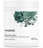 THORNE Daily Greens Plus - Comprehensive Greens Powder with Matcha, Spirulina, Moringa and Adaptogen, Mushroom and Antioxidant blends - Refreshing, Mint Flavor 204 grams - 30 Servings