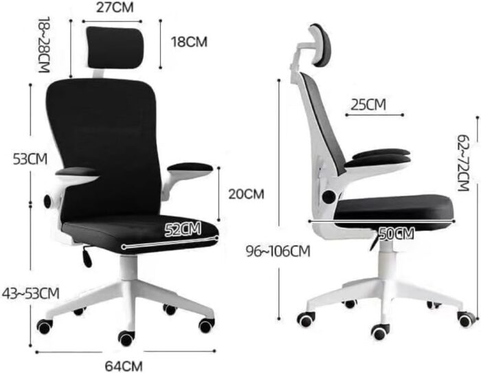 Gaming Chair, Computer Chair with Fabric，Office Chair with Armrest & Adjustable Seat, Ergonomic Video Game Chair with Neck and Massage Lumbar Support - Image 2