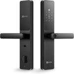 EZVIZ Smart Lock Y2000, 7-in-1 Smart Door Lock, Built-in Wifi Fingerprint Access, Weather-Resistant, Child Safety Lock for Apartment, Villa, Office (Black-Gre, 6068 Mortise)