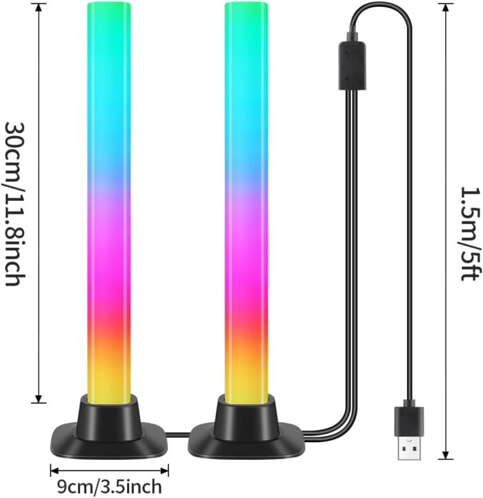 CANMEIJIA RGB Light Bars, Smart Light Bar 2PCS 30CM 16 Million Colors, APP Control and Voice Control, Timer, Scene and Music Modes, for Gaming PC Bedroom Accessories Computer Case,Party - Image 7
