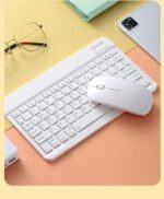 Bicchoo Wireless Bluetooth Keyboard and Mouse Combo, Ultra-Thin 2.4 GHz Wireless Keyboard and Mouse for iPad Pro/iPad Air/iPad 9.7 and Other iOS Android Windows Devices (White) - Image 3