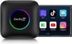 Carlinkit Android 13 Ai Box LED Version, Qualcomm 8 Cores, 8+128GB, 3-in-1 Adapter with 4G Cellular, Streaming Video, SIM/TF Card, Built-in Google Play, Only Suitable for Factory Wired CarPlay Cars