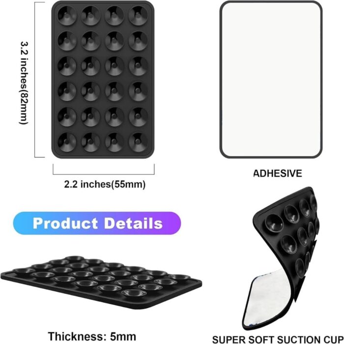 4 Pieces Thickened Model Silicone Suction Phone Case Holder, Mirror Shower Holder, Hands-Free Accessory for Bathroom, Home, Kitchen and More - Image 6