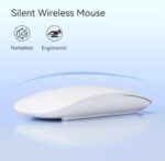 Bluetooth Mouse, Rechargeable Wireless Mouse, Silent Tri-Mode Wireless Mouse (Dual Bluetooth 5.1 + 2.4 GHz) with USB Receiver for Laptop/iPad/PC/Mac,White - Image 6
