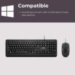 Lenovo 160 Keyboard & Mouse Wired Combo | Waterproof Exoskeleton | Splash Proof Keys | 1600 DPI Full Size Mouse | Non-Slip Scroll Wheel | Adjustable Keyboard Stand | 3 Yr Warranty - Image 5