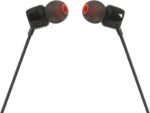 JBL Tune 110 Wired In-Ear Headphones, Deep and Powerful Pure Bass Sound, 1-Button Remote/Mic, Tangle-Free Flat Cable, Ultra Comfortable Fit - Black, JBLT110BLK - Image 2