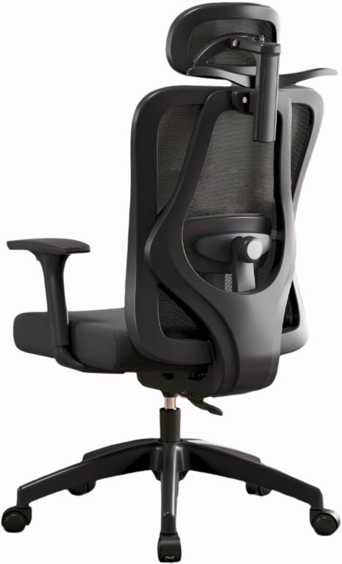Ergonomic Office Chair, Computer Chair, Adjustable Desk Chairs with 2D Lumbar Support 3D Armrests Headrest, 135° Rocking Backrest, High Back Breathable Mesh Reclines Chairs for Office Study Gaming