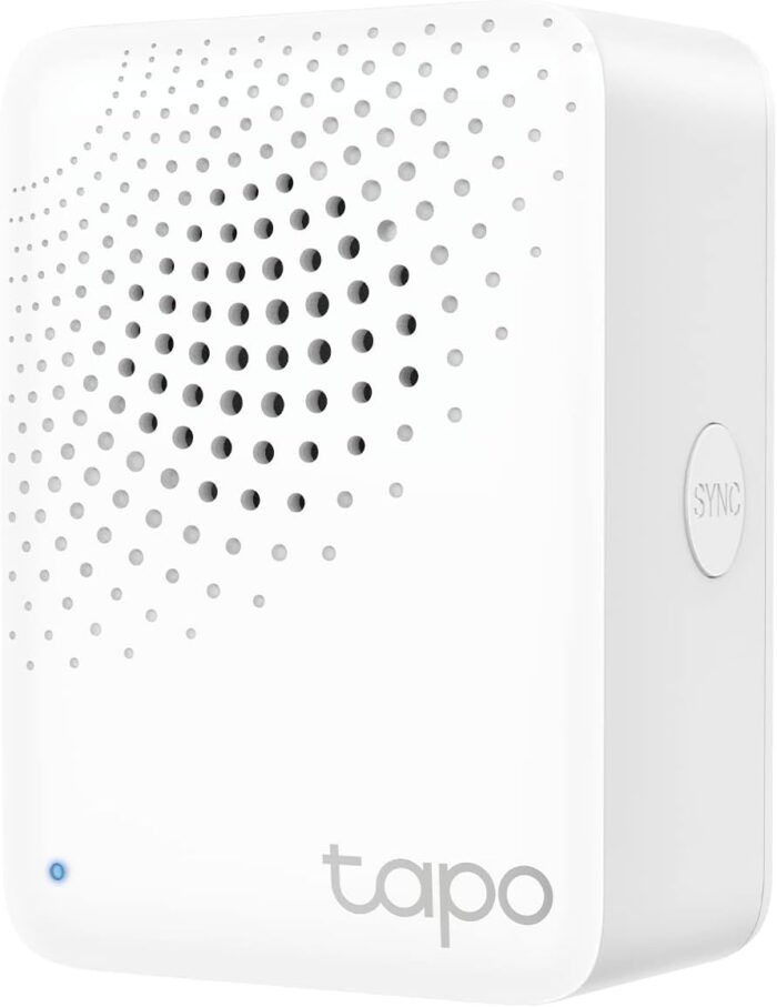 Tapo TP-Link Smart Hub with Built-in Chime, REQUIRES 2.4GHz Wi-Fi, Reliable Long-Range Connections with Sensors, Sub-1G Low-Power Wireless protocol, Connect with up to 64 smart devices. H100