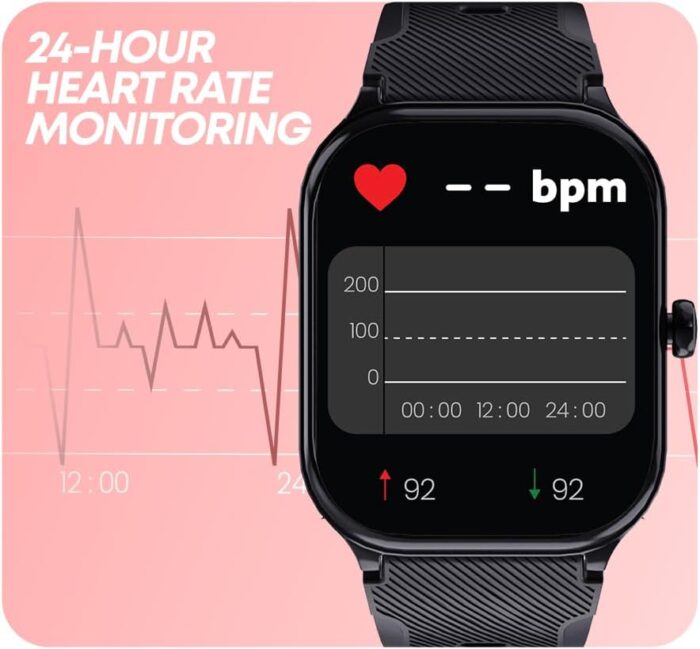 Faster Nerv Watch 2- HD Display 2.01 Inches Smart Watches for Men and Women- Bluetooth Calling Heart Rate Blood Pressure Sleep Health Monitor- Fitness Tracker Smart Watch for Men and Women (Pink) - Image 5