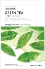 THE FACE SHOP Real Nature Face Mask | Hydrates & Clarifies Skin by Infusing Moisture to Skin | K Beauty Facial Skincare for Oily & Dry Skin | Green Tea,K-Beauty