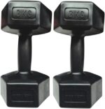 Hex Neoprene Dumbbell Set of 2 (3KG Each) – Home Gym Weights for Men & Women – Non-Slip Coated Fitness Equipment-/Black - Image 6