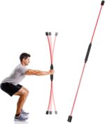 Beauenty Elastic Fitness Bar,Home and Professional Gym Equipment,Detachable Exercise Elastic Vibrating Rod/Fat Burn Equipment For Aerobics/PilatesSports/yoga