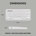 Logitech Pebble Keys 2 K380s, Multi-Device Bluetooth Wireless Keyboard with Customizable Shortcuts, Slim and Portable, Easy-Switch for Windows, macOS, iPadOS, Android, Chrome OS, US Intl Layout- White - Image 9