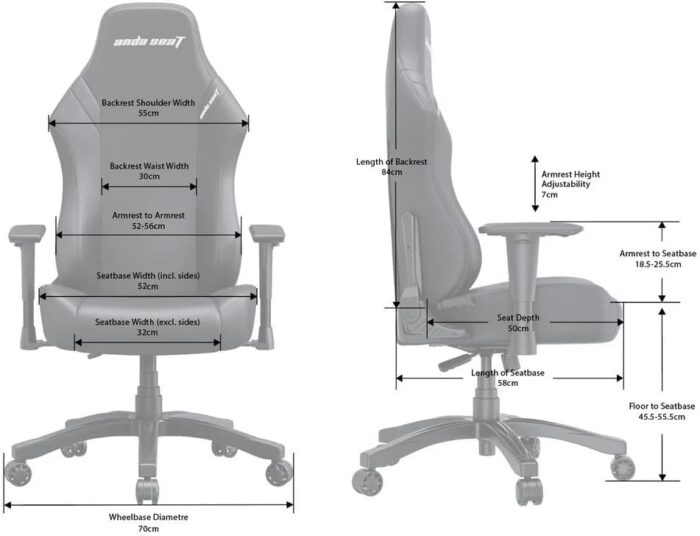 Anda Seat Luna L Gaming Chair - black PVC - Image 2