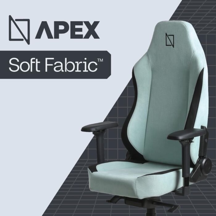 APEX SoftFabric Chair, Premium Ergonomic Gaming Chair with Memory Foam Pillows, Magnetic Headrest & Integrated Lumbar Support By NAVO (SOFT FABRIC - M, MINT GREEN) - Image 6