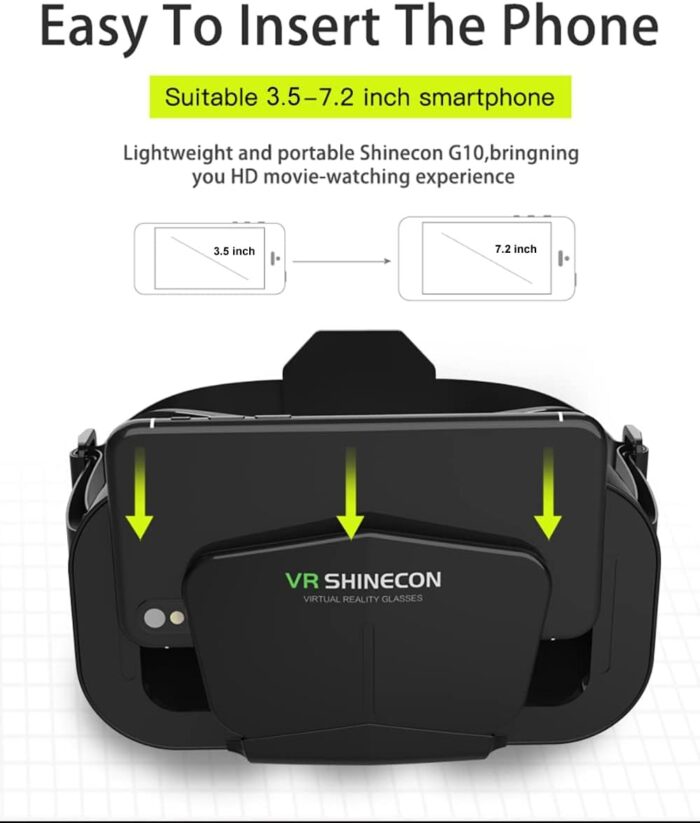 MAKINGTEC VR SHINECON Virtual Reality VR Headset 3D Glasses VR Goggles for TV, Movies & Video Games, Compatibale iOS & Android Smartphone Within 4.7-7 inch Screen, Black - Image 8