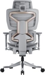AFTERWORK Omnix Super Ergonomic Gaming Chair with Hidden Footrest, 3D Adjustable Headrest, 4D Armrests, Adjustable Lumbar, Seat Slider, and 4-Position Tilt Lock (Grey & Silver Grey)