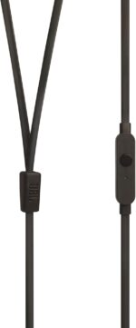 JBL Tune 110 Wired In-Ear Headphones, Deep and Powerful Pure Bass Sound, 1-Button Remote/Mic, Tangle-Free Flat Cable, Ultra Comfortable Fit - Black, JBLT110BLK - Image 3