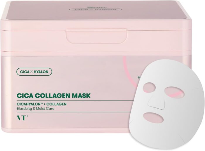 VT COSMETICS Daily Collagen Mask 30ea | Facial Sheet Mask for Firming, Plumping, and Improving Skin Elasticity, 30 Day Supply, Korean Skincare