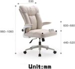 ALMEKAQUZ Computer Chair, Office Chairs, Home High Backrest Swivel Chair, Desk Chairs with Wheels, Angle Adjustable Chair, Desk Chair Ergonomic College Dormitory Gaming Chairs (Grey) - Image 2