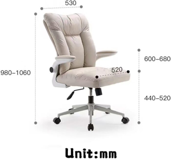 ALMEKAQUZ Computer Chair, Office Chairs, Home High Backrest Swivel Chair, Desk Chairs with Wheels, Angle Adjustable Chair, Desk Chair Ergonomic College Dormitory Gaming Chairs (Grey) - Image 2