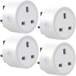 SKY-TOUCH 4 PACK WiFi Smart Plug, 16A Smart Outlet Plug Socket Compatible with Alexa, Smart Life APP Wireless Remote Control, with Remote Control & Voice Control, Timer Function, No Hub Required
