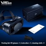 3D VR Glasses, Virtual Reality Full-Screen Wide-Angle Glasses for 5 to 7 Inch Smartphones, Adjustable Pupil & Object Distance, Myopia-Friendly with Bluetooth Remote Control (Black) - Image 2