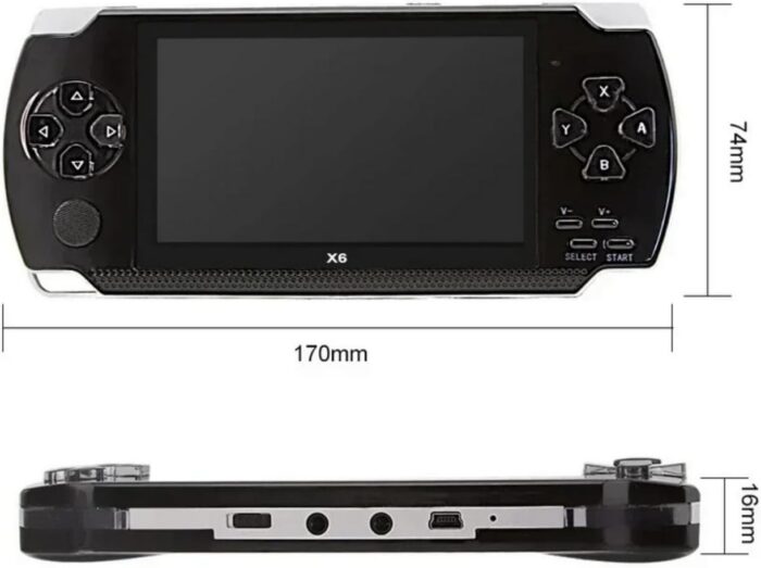 SKEIDO X6 Handheld Game Console 4.3 inch 8G Easy Operation screen MP3 MP4 MP5 Game player support for psp game camera video e-book (Black) - Image 3