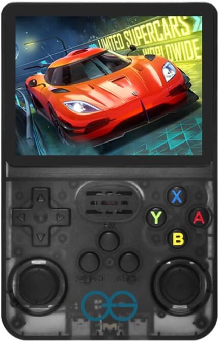 QuantumG – R36S Retro Handheld Game Console with 3.5 Inch IPS HD Display, Linux System, 1000 Inbuilt Games, 64GB Game Card – Compact Pocket Video Game (Black)
