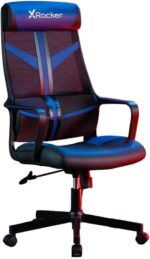 X-Rocker Helix Mesh Office PC Gaming Chair, Adjustable Computer Office Chair with Breathable Mesh Fabric, Height Adjustable Swivel Base Chair with Natural Lumbar Support and Head Support - BLUE