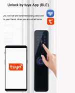 KASTWAVE Smart Lock Fingerprint Door Lock Keypad Door Lock with Handle Fingerprint Electronic Deadbolt Smart Door Lock Compatible with Tuya APP - Image 2