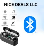 Nice Deals LLC F9 Bluetooth 5.1 Wireless Earbuds Headset, Touch Control IPX7 Portable Stereo Earphones with Microphone, LED Display 120H Playtime, Noise-Cancelling - Image 2