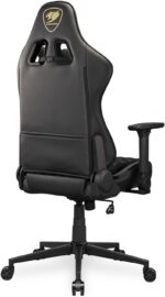 Cougar Armor One V2 Gold F Gaming Chair, Woven Fabric Surface, 4D Folding Armrests, 155° Reclining, Piston Lift Height Adjustment, Up to 120 kg Weight Support - Black & Gold - Image 6