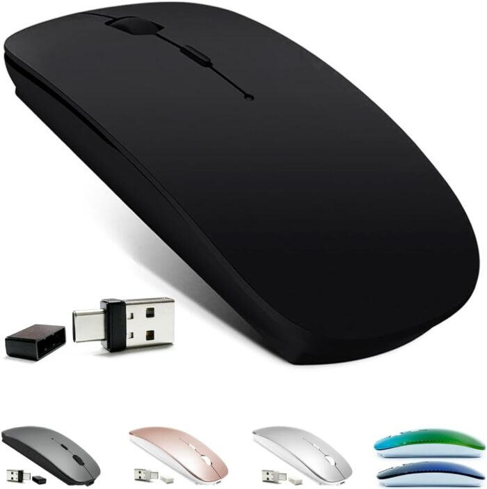 KLO Rechargeable Bluetooth Mouse for MacBook pro/MacBook air/Laptop/iMac/ipad, Wireless Mouse for MacBook pro MacBook Air/iMac/Laptop/Notebook/pc(Bluetooth Mouse/Black)