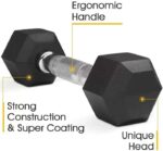 Sparnod Fitness Hex Dumbbells Rubber Coated with Metal Handle for Strength Training and Body Workout - Image 2