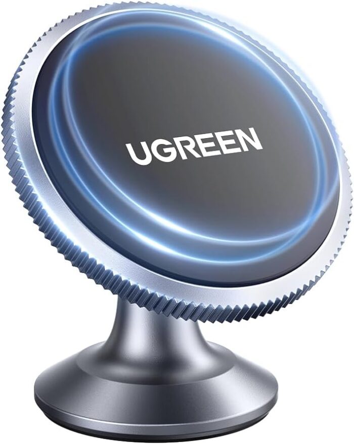UGREEN Magnetic Car Phone Holder Car Mount, [360° Rotation Super Stable], One-hand Auto Lock, Mobile Holder Accessories, Fit for iPhone 16/15/14/13, Samsung S25/24/23/Z Flip, 2 Metal Plates included - Image 1