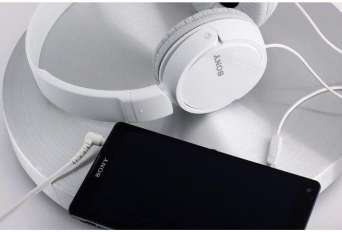 Sony MDR ZX110AP Wired On Ear Headphones with tangle free cable, 3.5mm Jack, Headset with Mic for Phone Calls, White, MDRZX110AP/W - Image 5