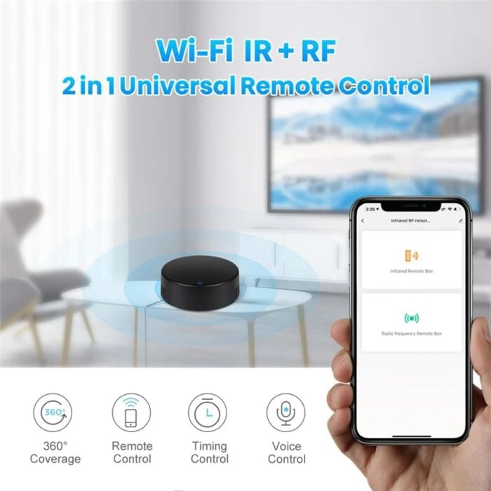 UanTii Tuya Smart IR RF Remote Control WiFi Universal Remote Controller,Smart AC Controller, Support Alexa and Google Home (IR+RF) - Image 2
