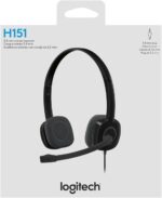 Logitech H151 Wired Headset, Stereo Headphones with Rotating Noise Cancelling Microphone, 3.5 mm Audio Jack, In Line Controls, PC/Mac/Laptop/Tablet/Smartphone Black, 981-000589, S,M,L - Image 8