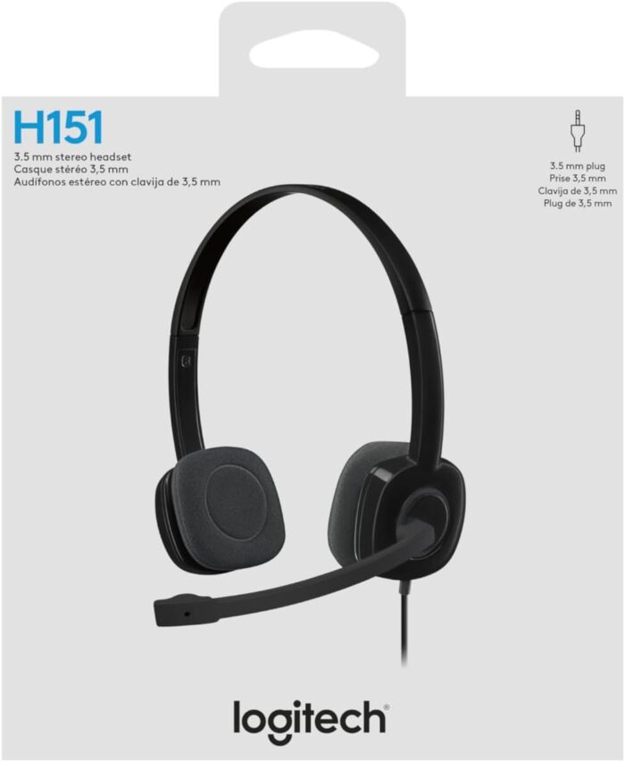 Logitech H151 Wired Headset, Stereo Headphones with Rotating Noise Cancelling Microphone, 3.5 mm Audio Jack, In Line Controls, PC/Mac/Laptop/Tablet/Smartphone Black, 981-000589, S,M,L - Image 8