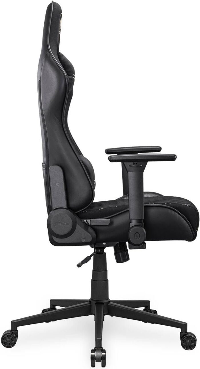 Cougar Armor One V2 Gold F Gaming Chair, Woven Fabric Surface, 4D Folding Armrests, 155° Reclining, Piston Lift Height Adjustment, Up to 120 kg Weight Support - Black & Gold - Image 5