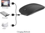 KLO Rechargeable Bluetooth Mouse for MacBook pro/MacBook air/Laptop/iMac/ipad, Wireless Mouse for MacBook pro MacBook Air/iMac/Laptop/Notebook/pc(Bluetooth Mouse/Black) - Image 7